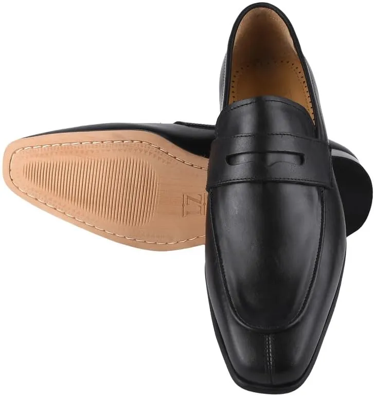 LIBERTYZENO Mens Penny Genuine Leather Adults Loafers Slip On Shoes for Easter Gift