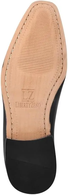 LIBERTYZENO Mens Penny Genuine Leather Adults Loafers Slip On Shoes for Easter Gift
