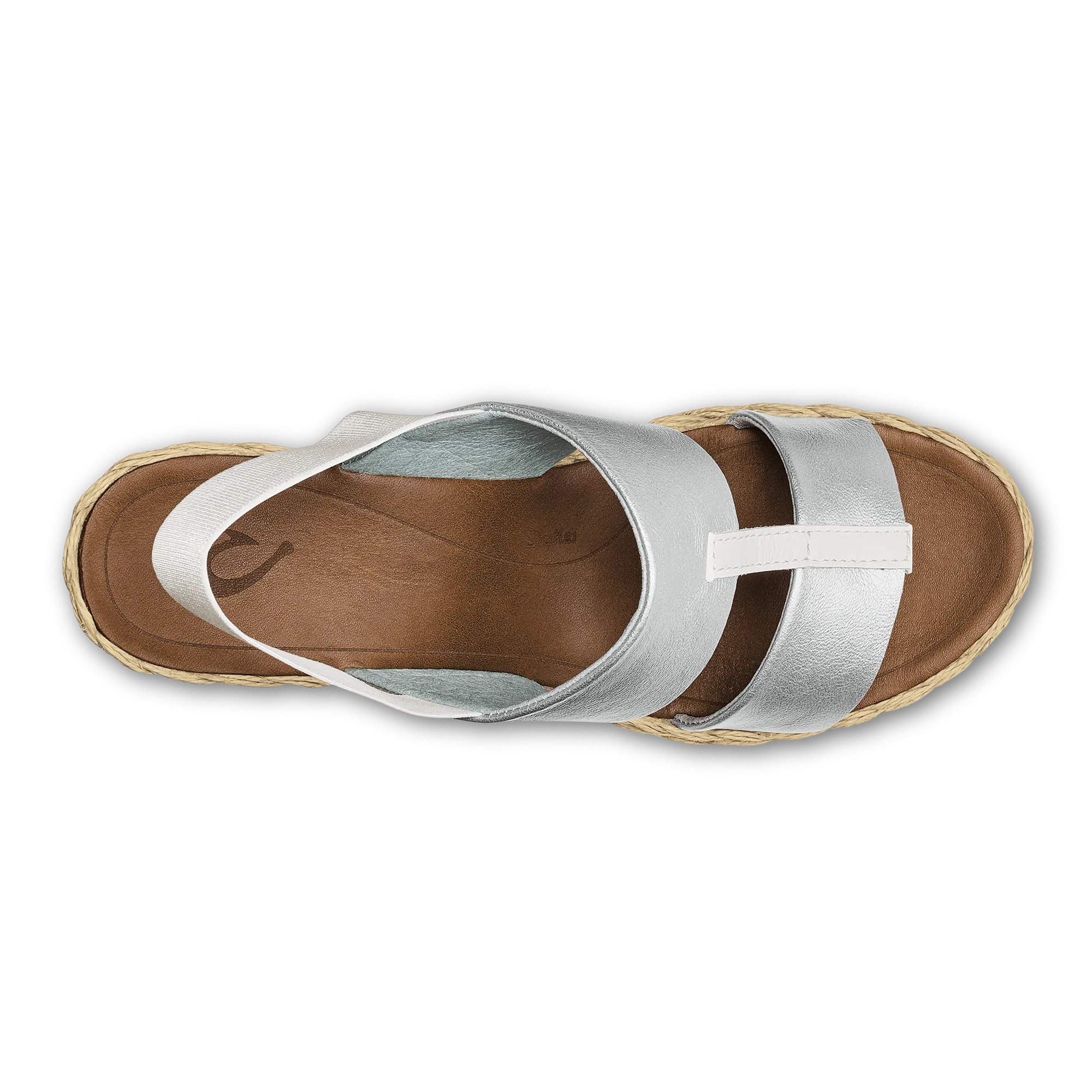 Lile Wedge  -  Silver / Tan