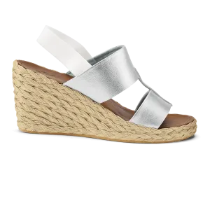 Lile Wedge  -  Silver / Tan