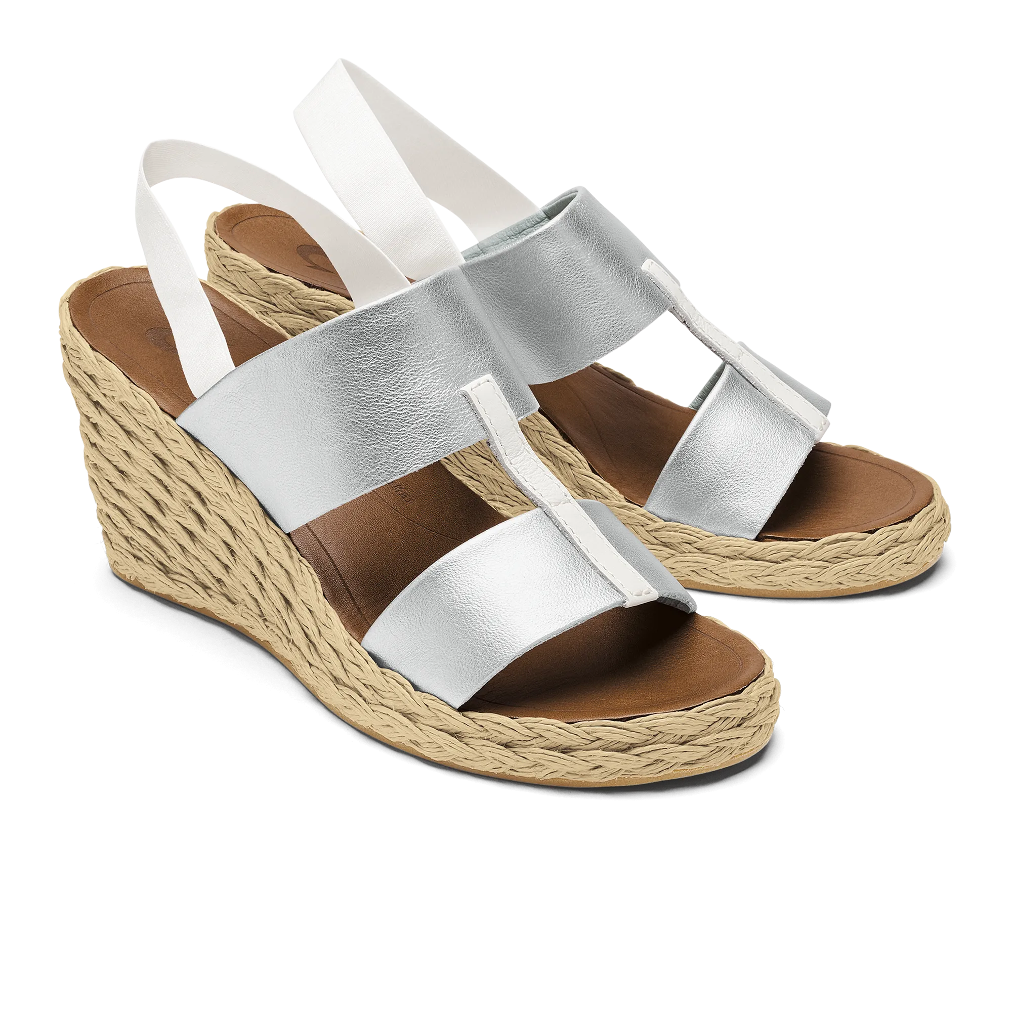 Lile Wedge  -  Silver / Tan