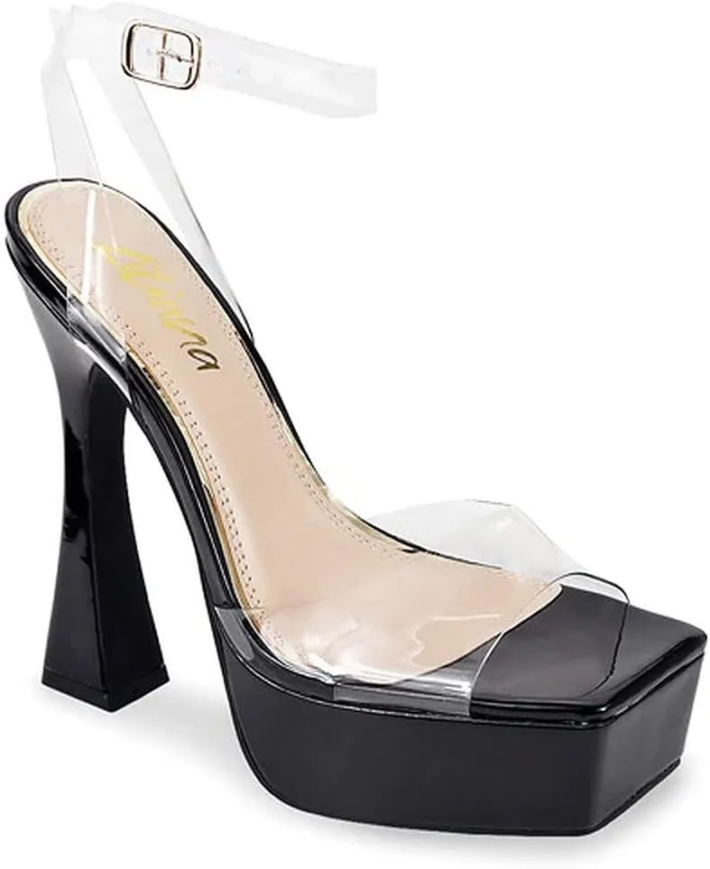 Liliana Women's platform chunky high heels dress sandals