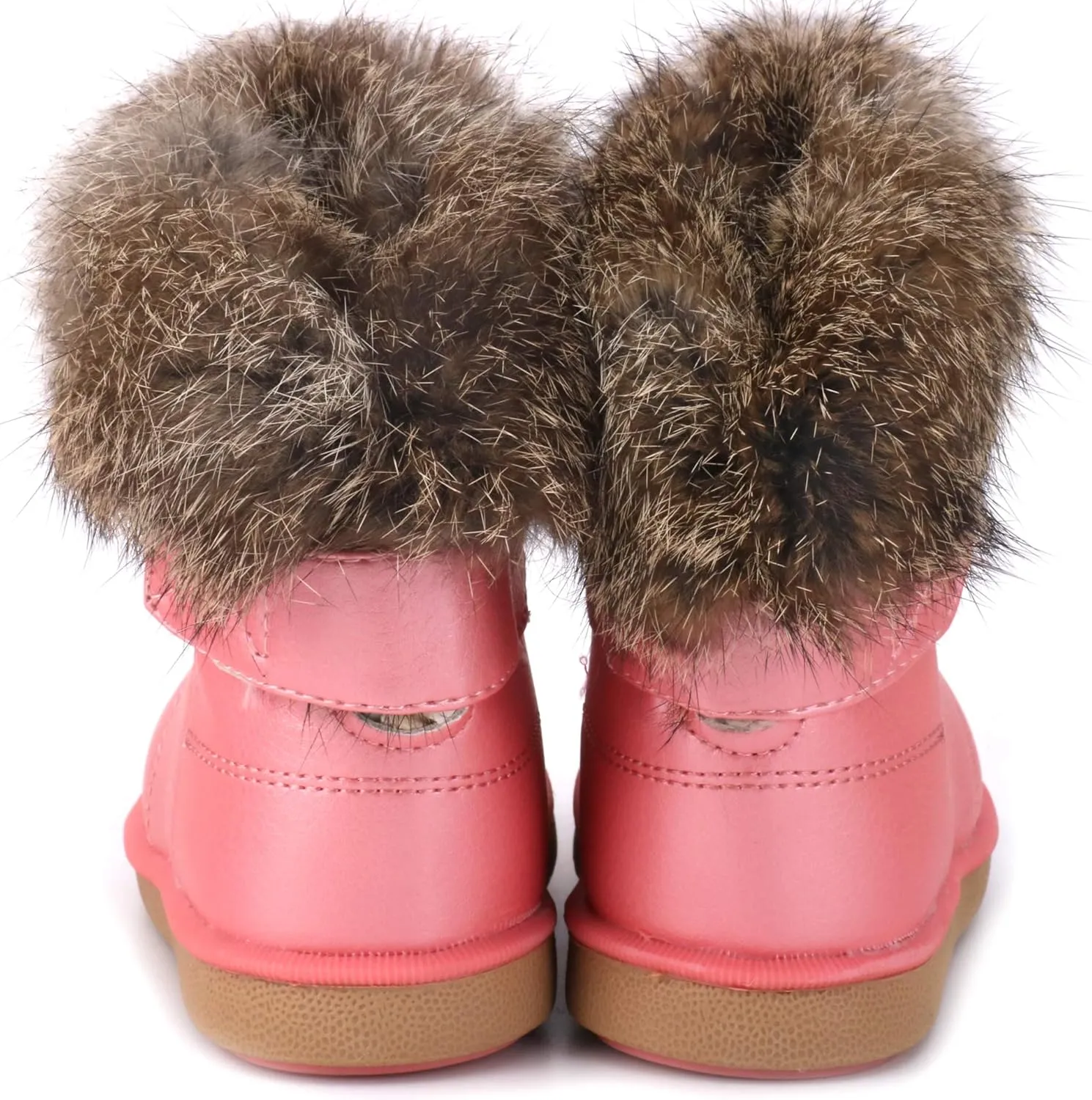 LONSOEN Toddler Girls Boots Fur Lined Winter Boots Shoes