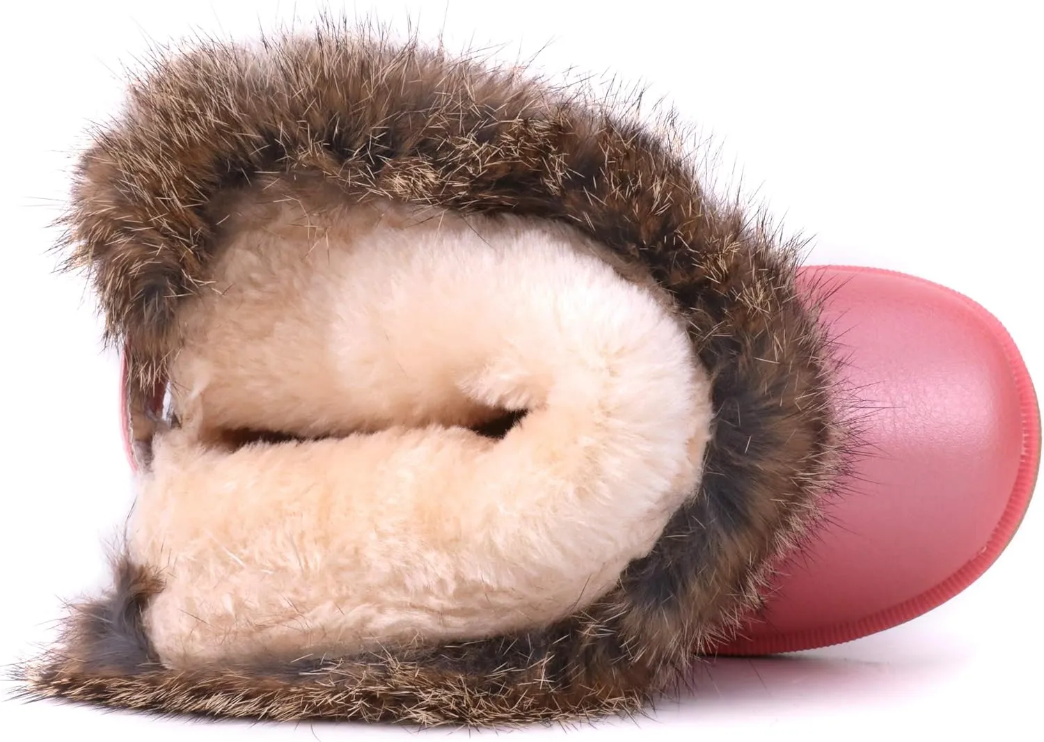 LONSOEN Toddler Girls Boots Fur Lined Winter Boots Shoes