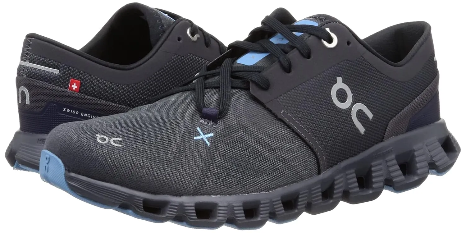 On Men's Cloud X 3 Sneakers, Eclipse/Magnet, Blue, 12.5 Medium US