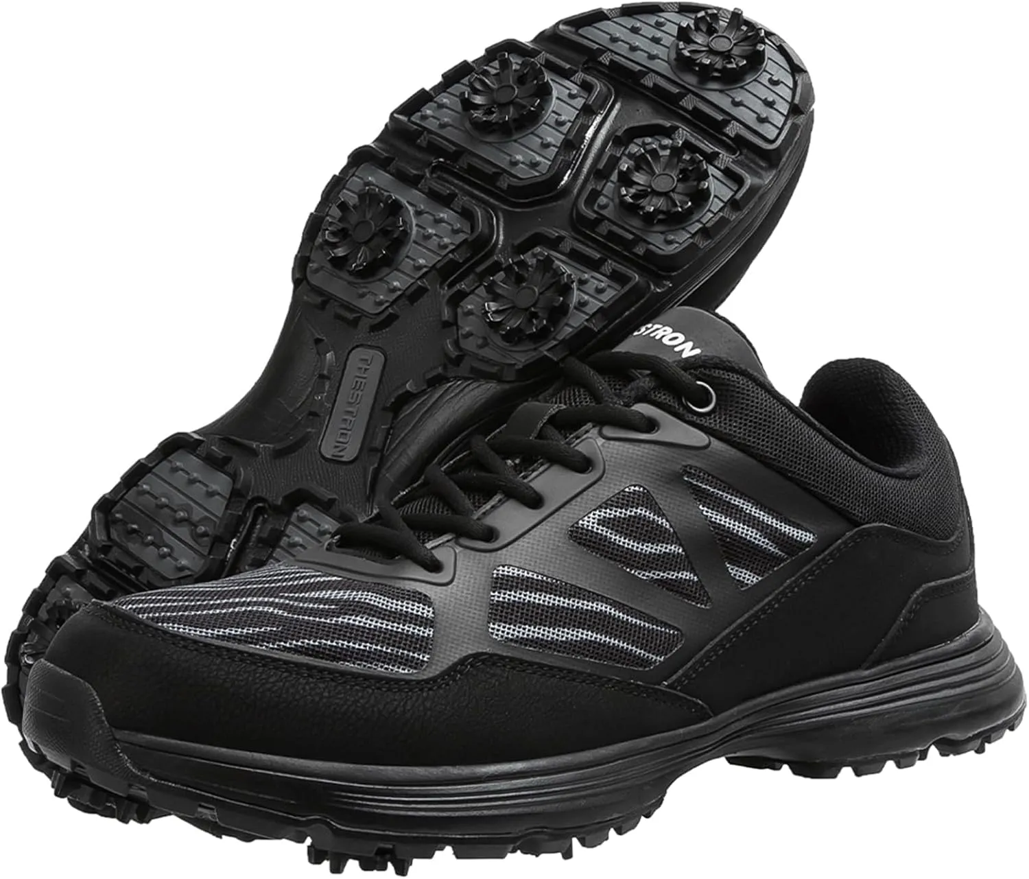 ONAIC Mens Golf Shoes with Spikes Waterproof Golf Sport Sneakers for Golf Trainers Big Size