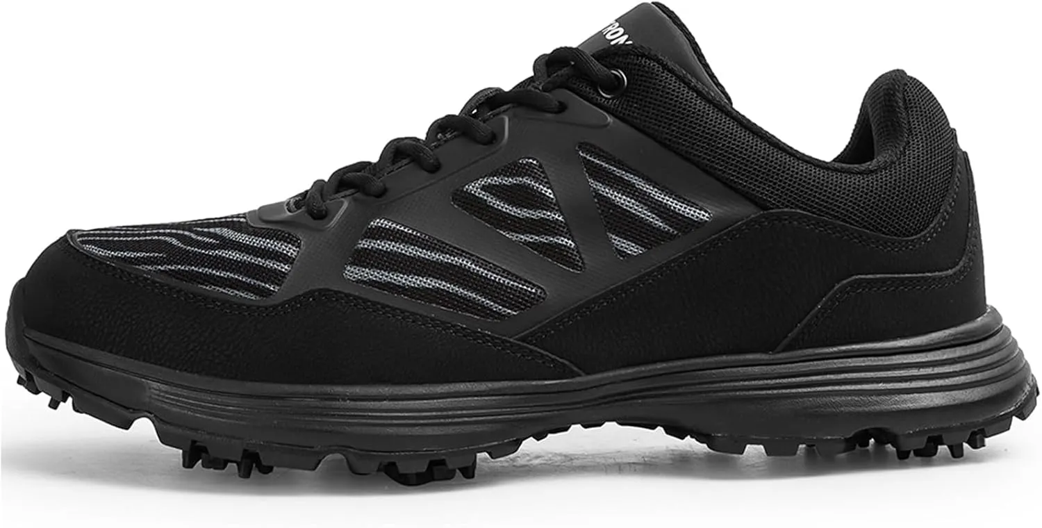 ONAIC Mens Golf Shoes with Spikes Waterproof Golf Sport Sneakers for Golf Trainers Big Size