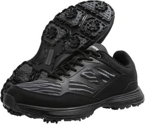 ONAIC Mens Golf Shoes with Spikes Waterproof Golf Sport Sneakers for Golf Trainers Big Size