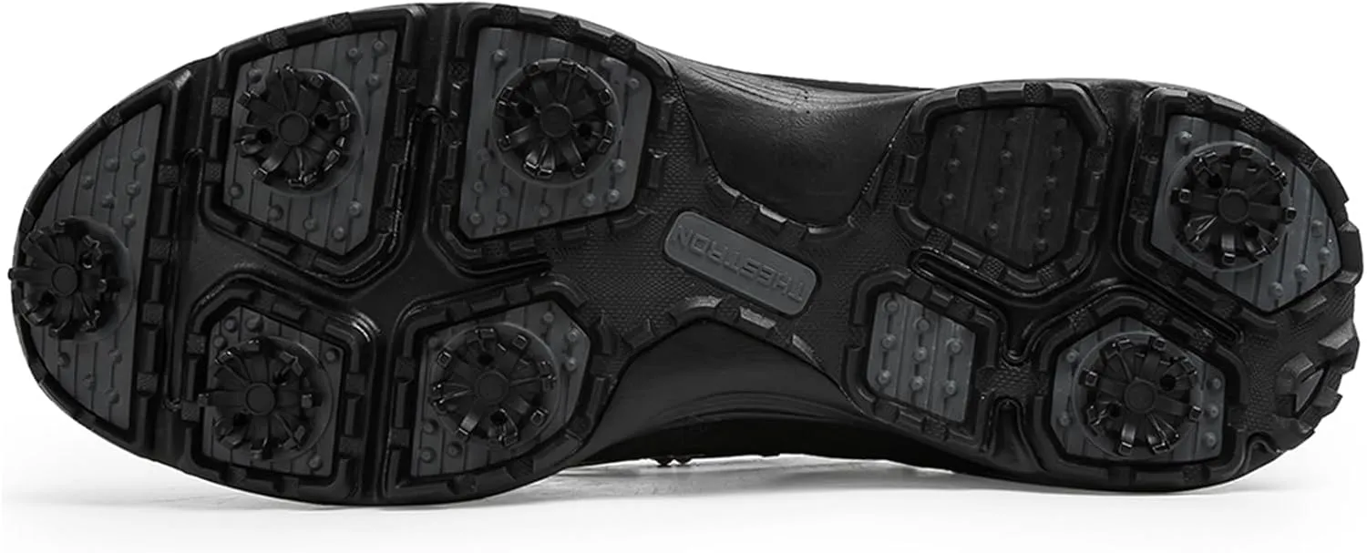 ONAIC Mens Golf Shoes with Spikes Waterproof Golf Sport Sneakers for Golf Trainers Big Size