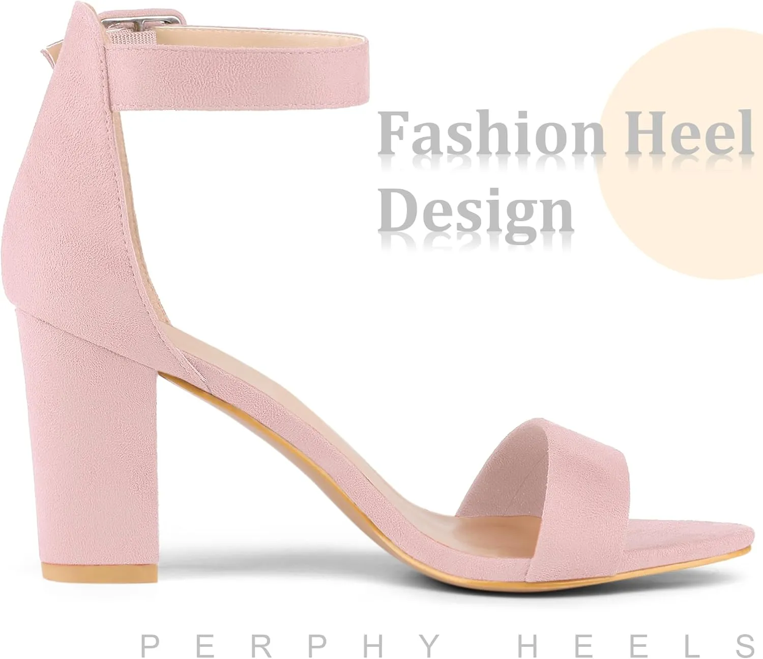 Perphy Ankle Strap Open Toe Chunky High Heels Sandals for Women