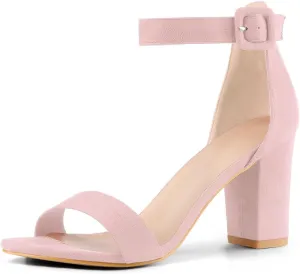 Perphy Ankle Strap Open Toe Chunky High Heels Sandals for Women
