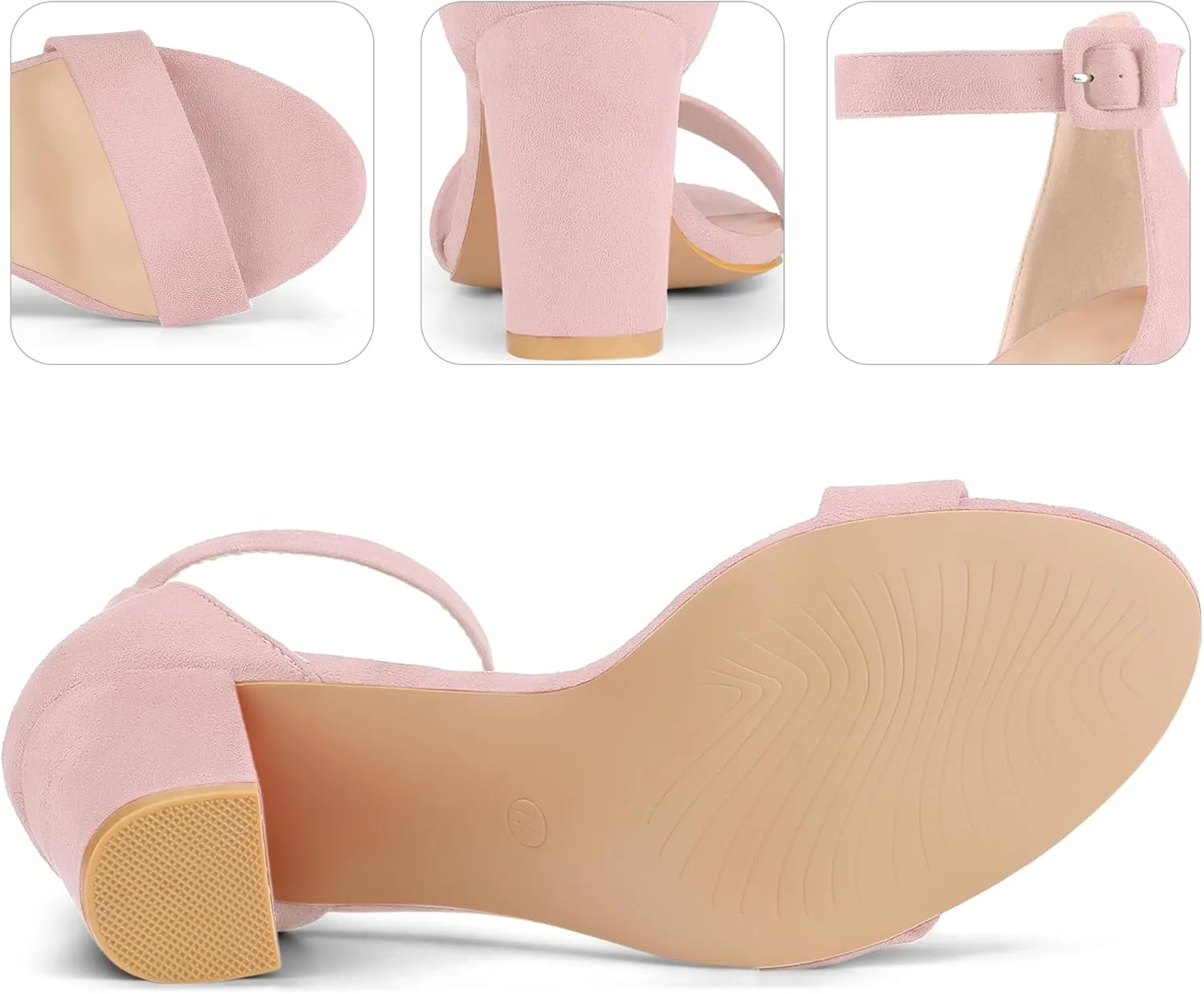 Perphy Ankle Strap Open Toe Chunky High Heels Sandals for Women