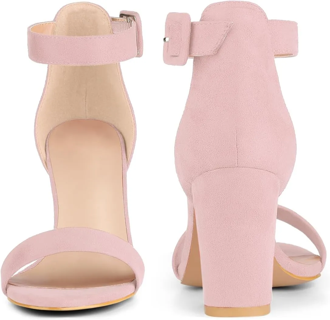 Perphy Ankle Strap Open Toe Chunky High Heels Sandals for Women