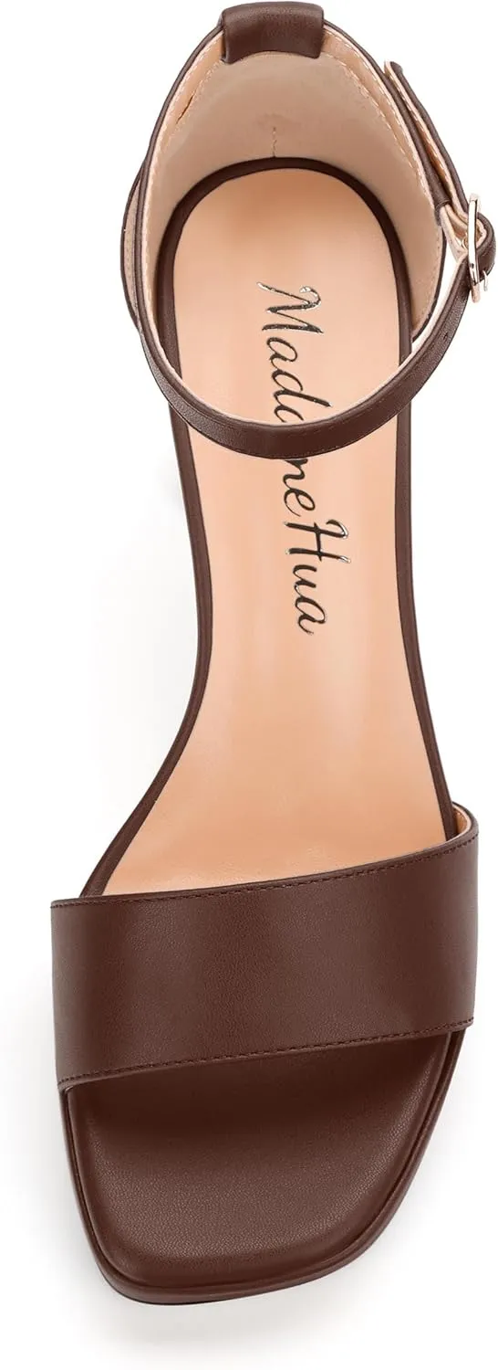 Platform Block Heels Sandals for Women, Fashion Women's Open Toe High Chunky Heels Ankle Strap Dress Sandals