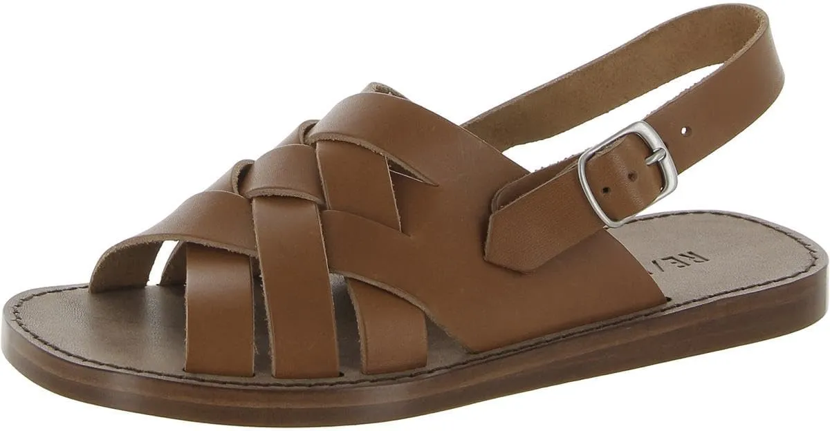 RE/DONE Womens 90s Criss-Cross Front Leather Fisherman Sandals Brown 40