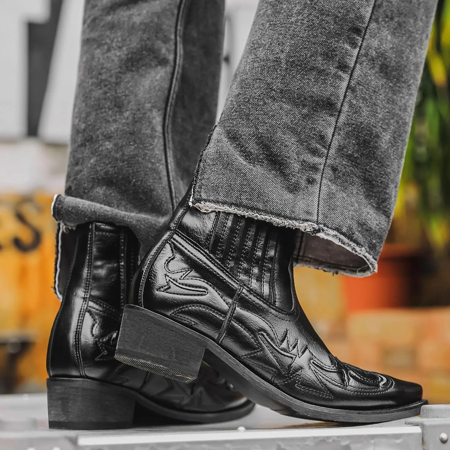 Snip Toe Cowboy Boots for Me,snake Skin Boots Men's,cowboy Boots for Men Pointed Toe,western Cowboy Boots Breathable Casual Comfortable High Top Embroidered Pointed Toe Stitched Oxford Boots