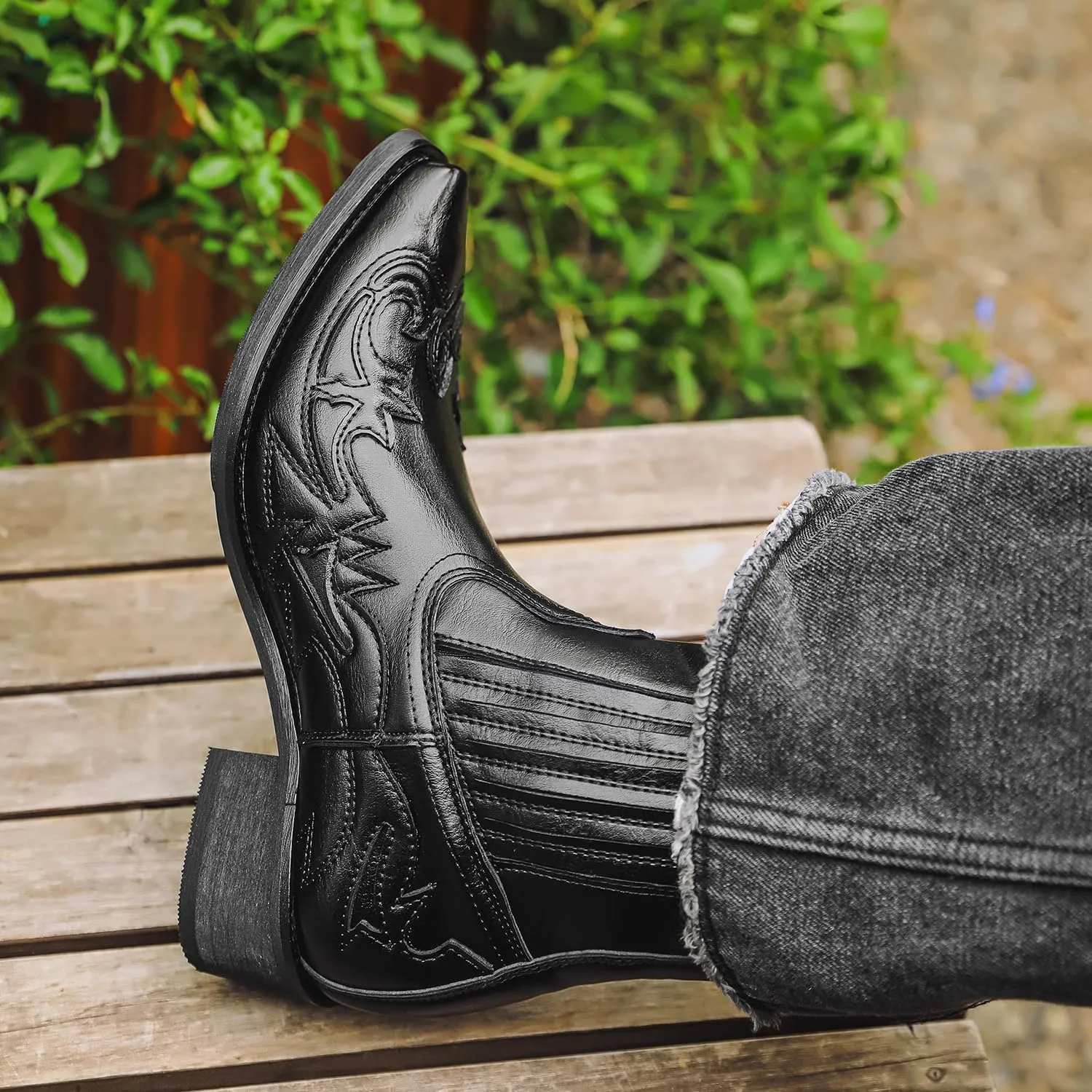 Snip Toe Cowboy Boots for Me,snake Skin Boots Men's,cowboy Boots for Men Pointed Toe,western Cowboy Boots Breathable Casual Comfortable High Top Embroidered Pointed Toe Stitched Oxford Boots