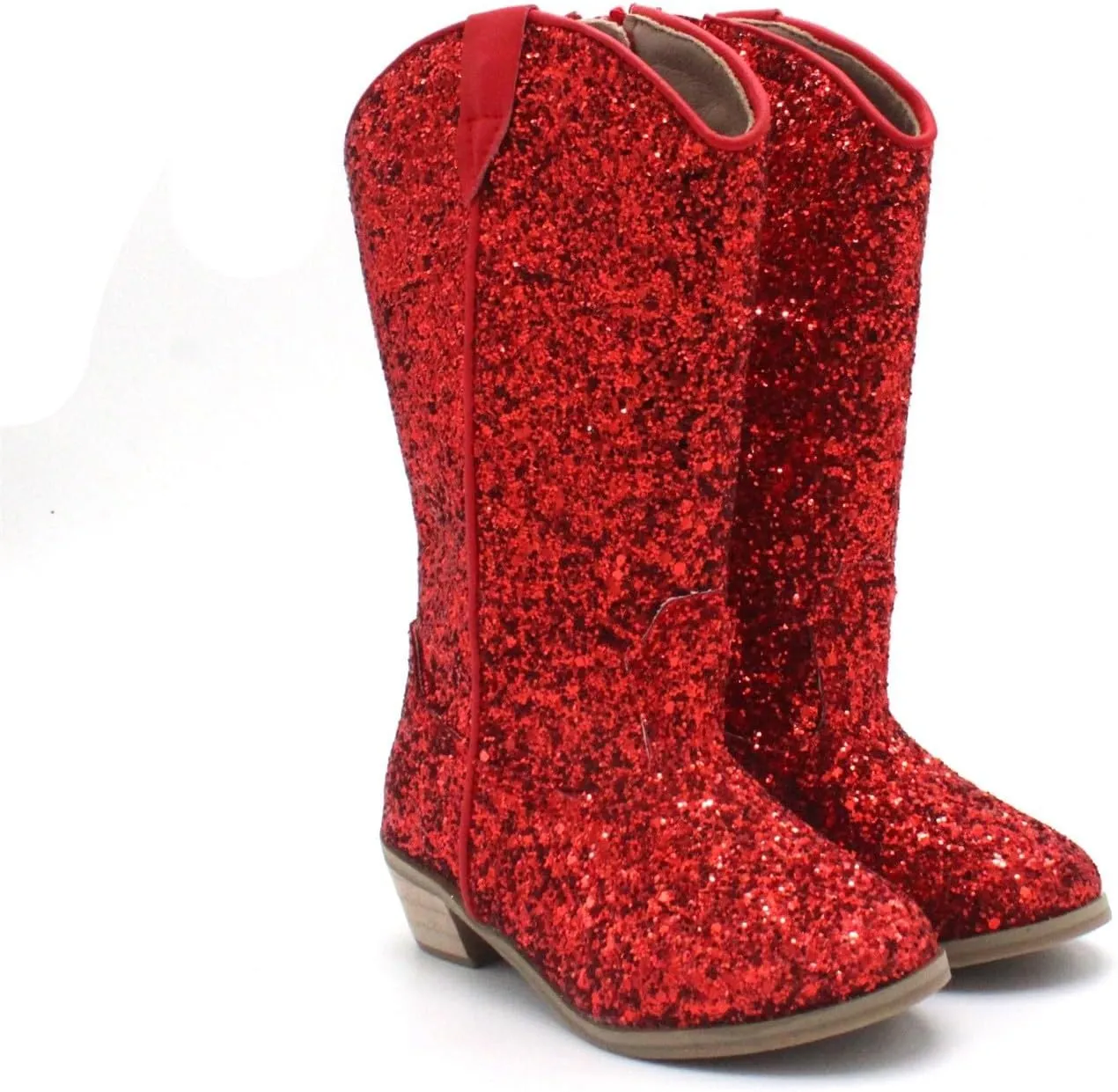 Sparkly Boots for Girls Cowboy Boots Square Toe Kids Boots Embroidered Western Boots Cow Girl Boots for Toddler