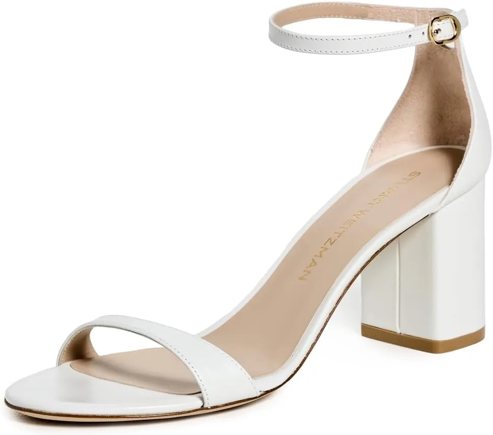 Stuart Weitzman Women's Nudist Block Sandals 75mm