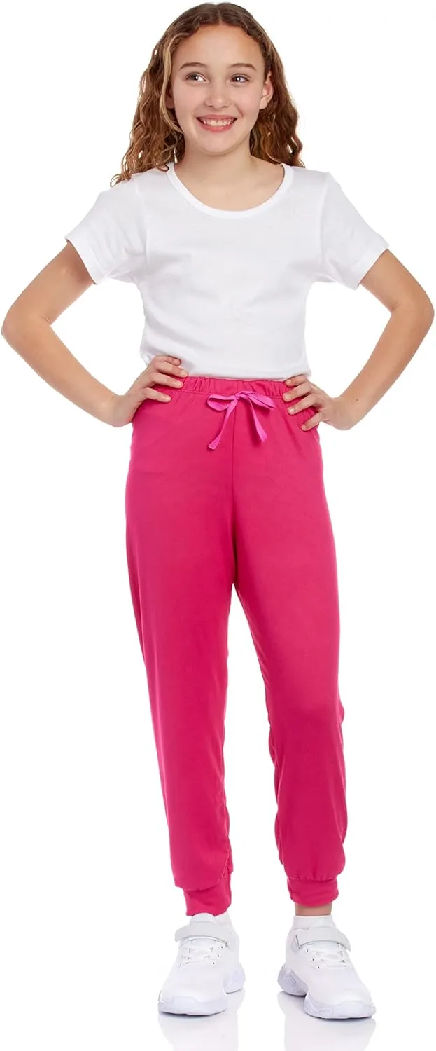 Sweet Hearts Girls Sweatpants - 4 Pack Super Soft Girls' Activewear Performance Jogger Pants: Made in USA (Sizes: 7-16)
