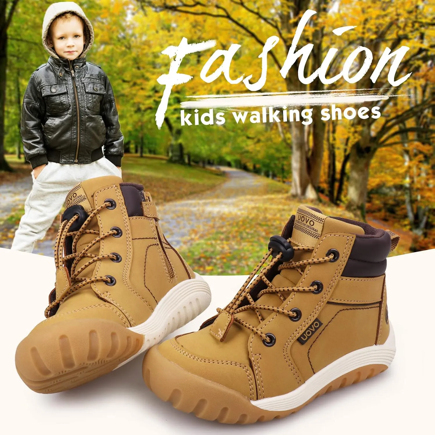 UOVO Boys Winter Boots - Hiking, Snow & Waterproof Shoes. Kids Outdoor Hi Top, Slip Resistant (Little/Big Boys)