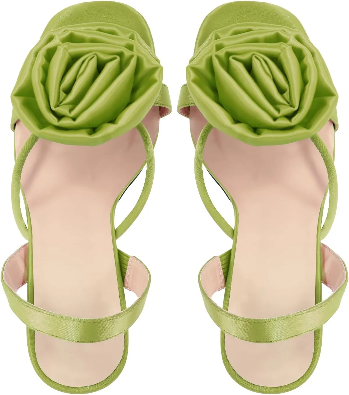VERISSON Open-back Stiletto Flower Sandals Round Toe Summer Shoes