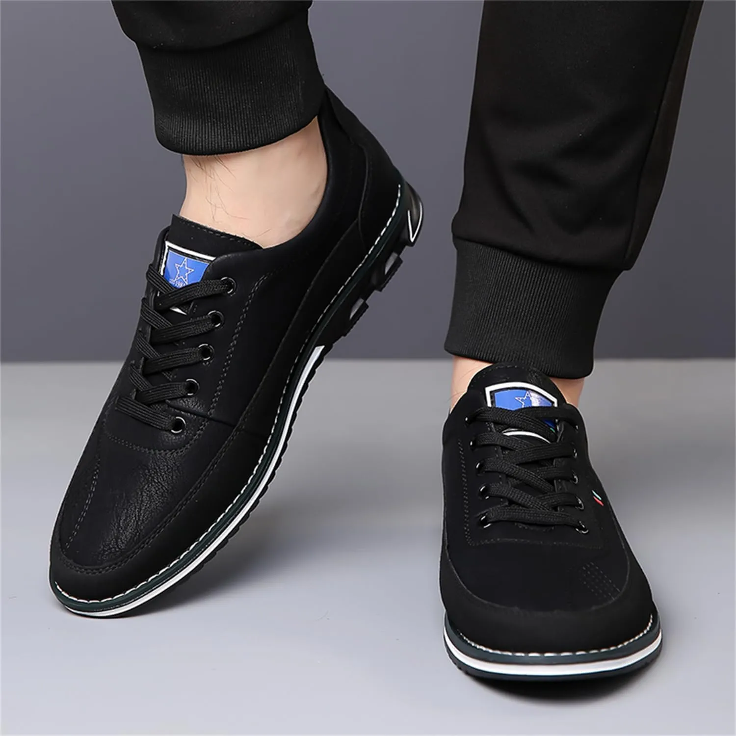 Veslexth Men Casual Business Shoes Lace Up Adjustable Loafers Driving Working Walking Party Formal Oxfords