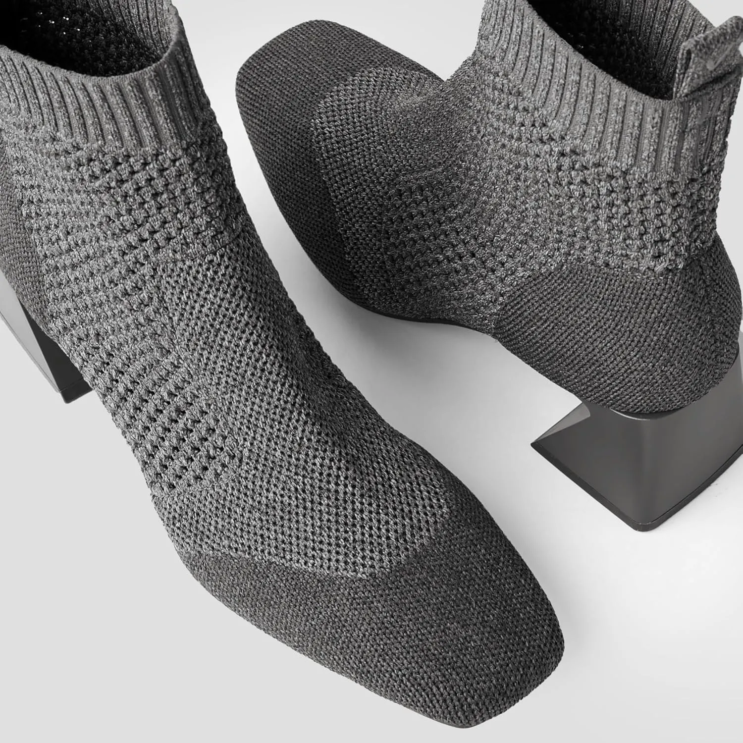 VIVAIA Melissa Women's Ankle Boots Slip on 1.77'' Chunky Block Mid Heel Booties Pointed Toe Retro-inspired Design