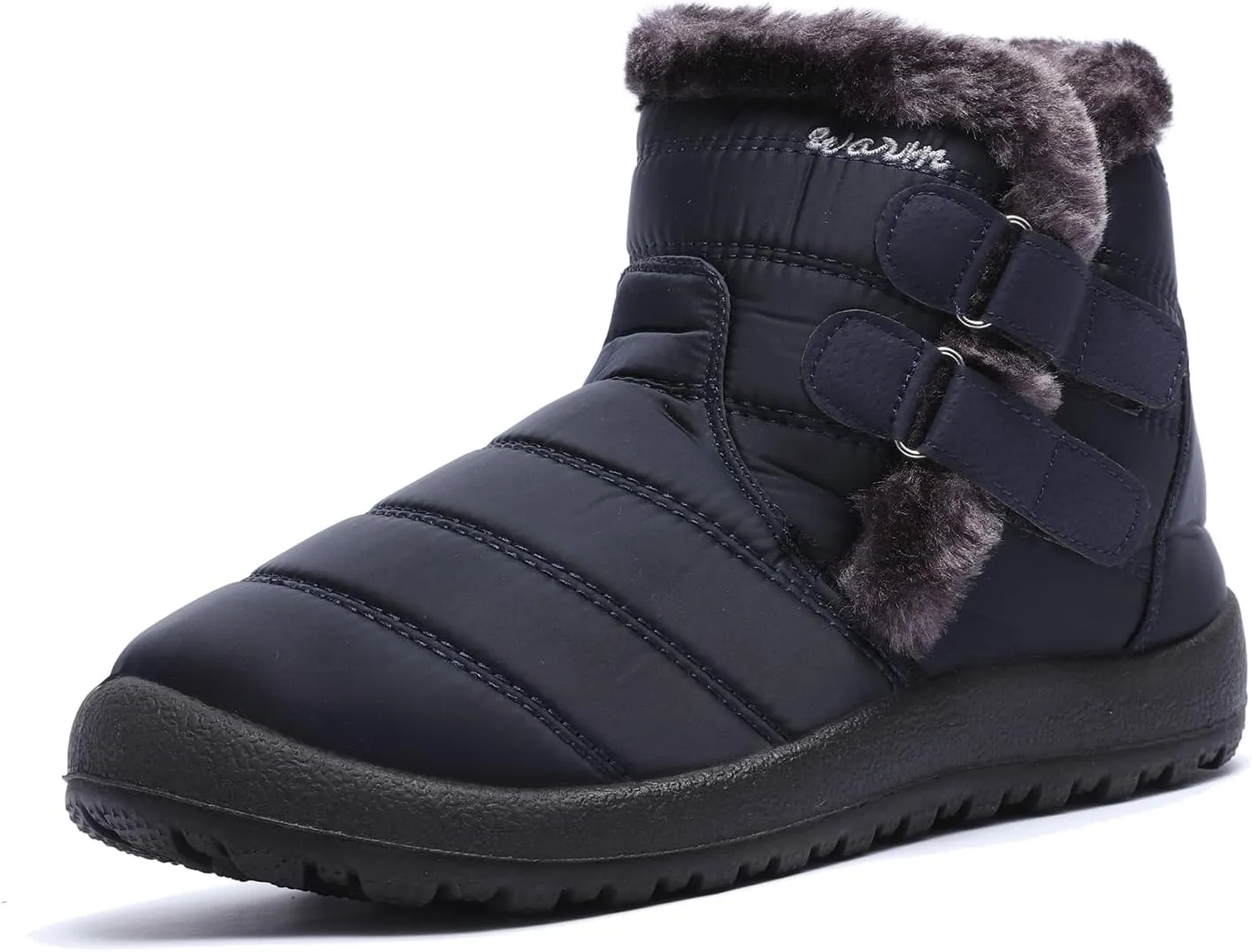 Womens Ankle Boots Warm Fur Lining Waterproof Outdoor Slip-on Winter Snow Booties