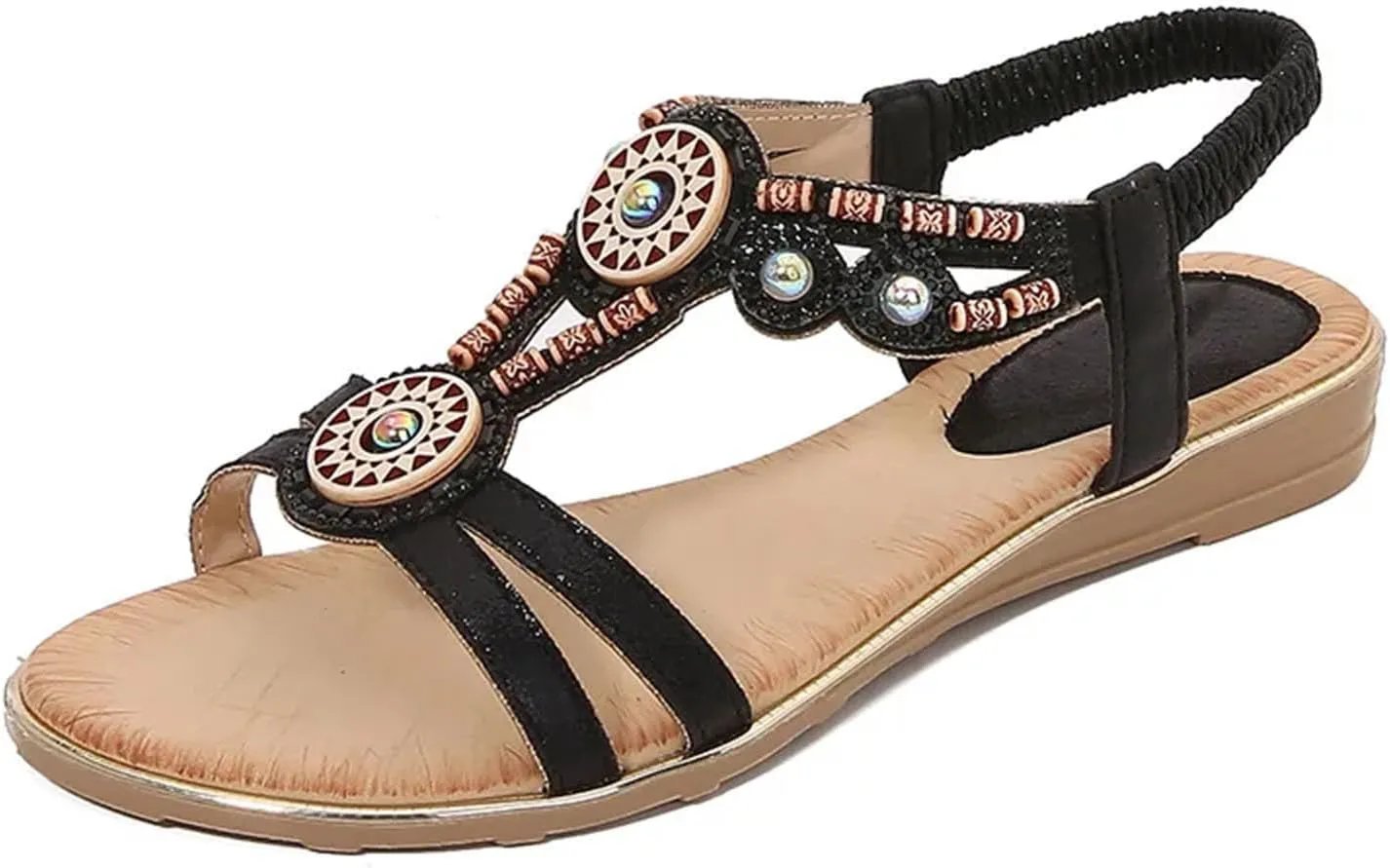 Women's Open Toe Flat Beach Sandals Vintage Casual Gladiator Sandals