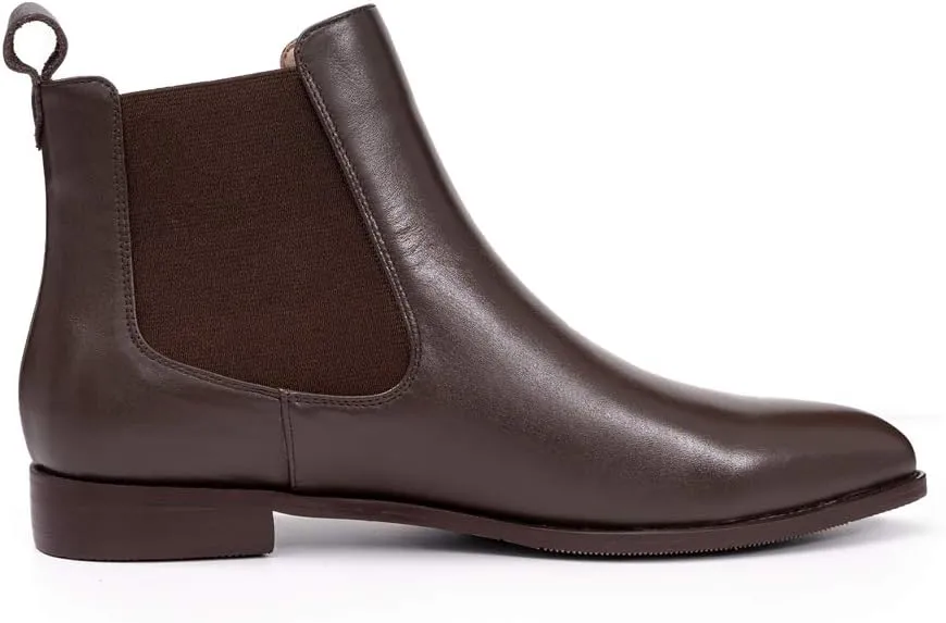 Women's Pointed Toe Leather Chelsea Boots