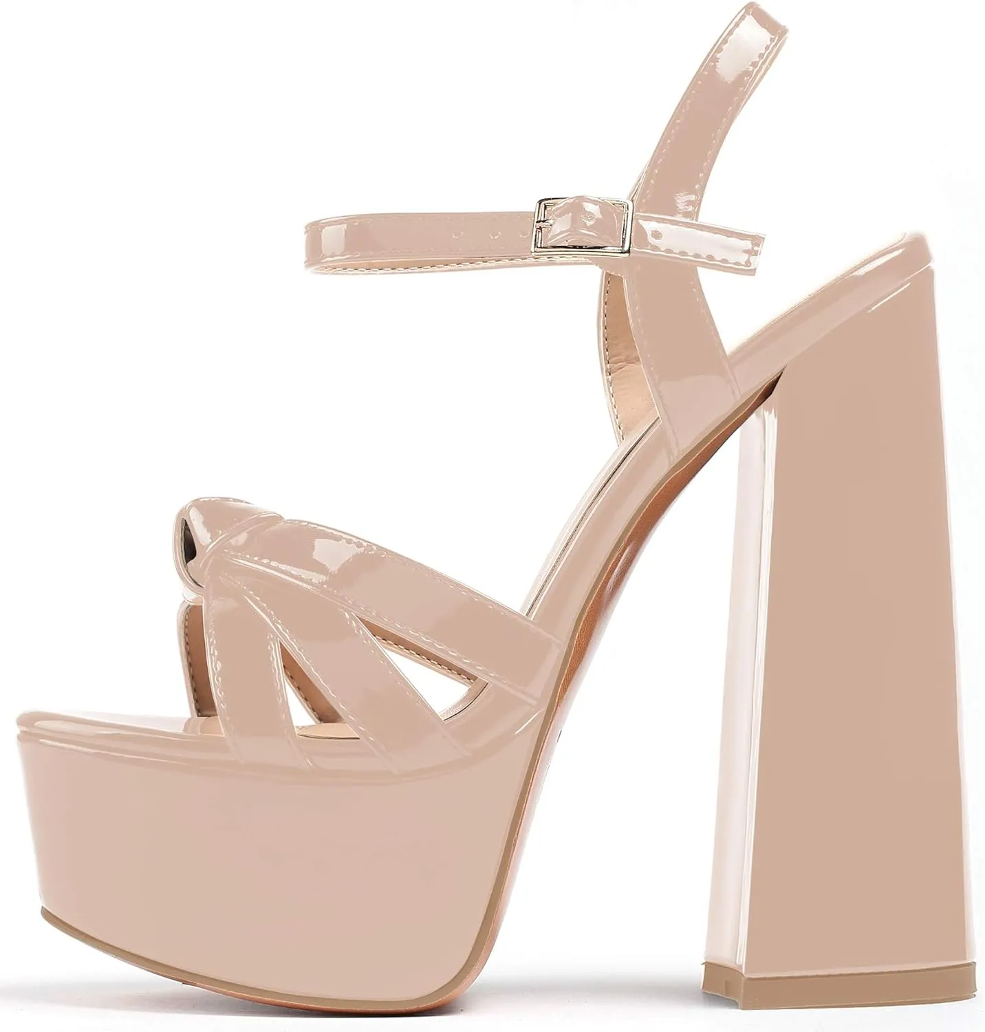 YODEKS Womens Platform Block Chunk Heel Sandals Open Toe Bow Tie Platform Wedges Sandals Ankle Strap Dress Shoes